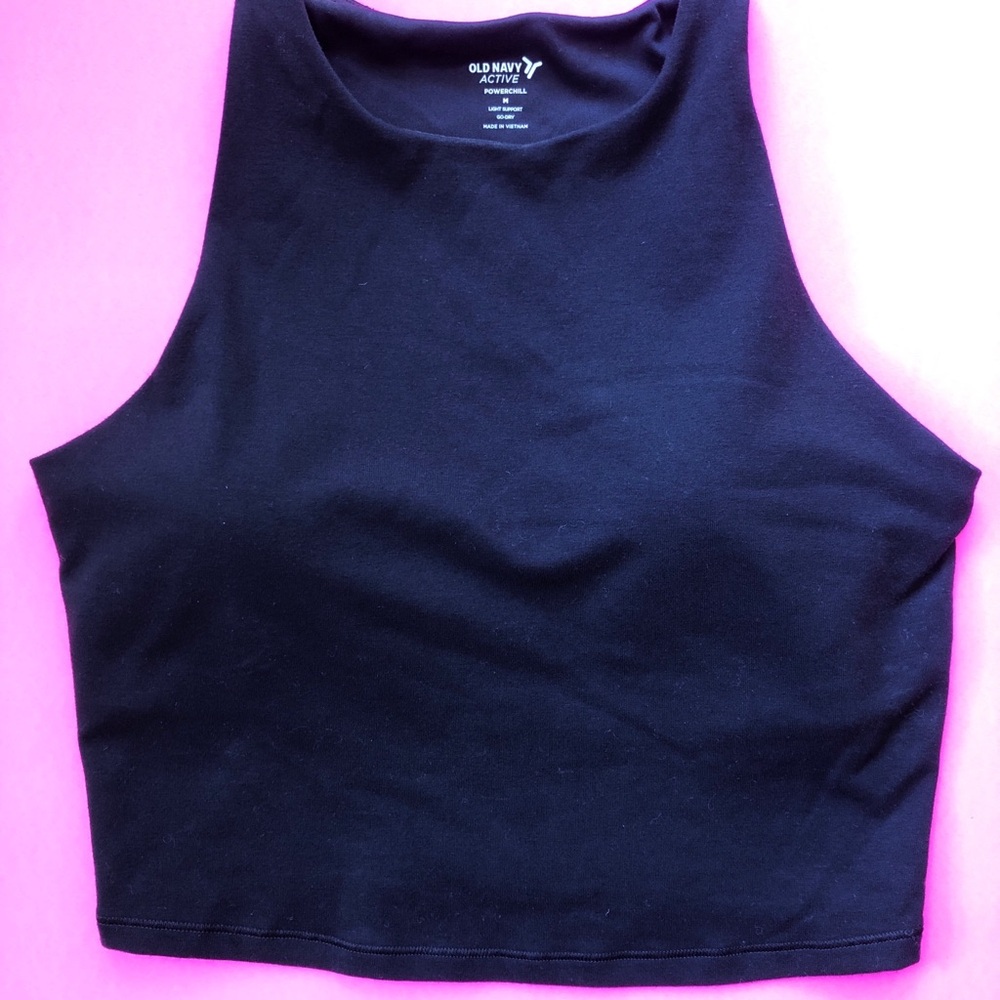 New Women's Black Workout Cropped Tank Top sports Bra Size Small